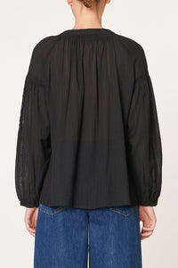 Nipoa round-neck blouse - Black
