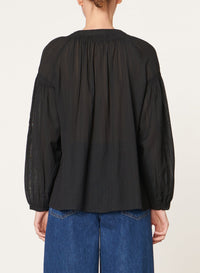 Blouse à col rond Nipoa - Noir