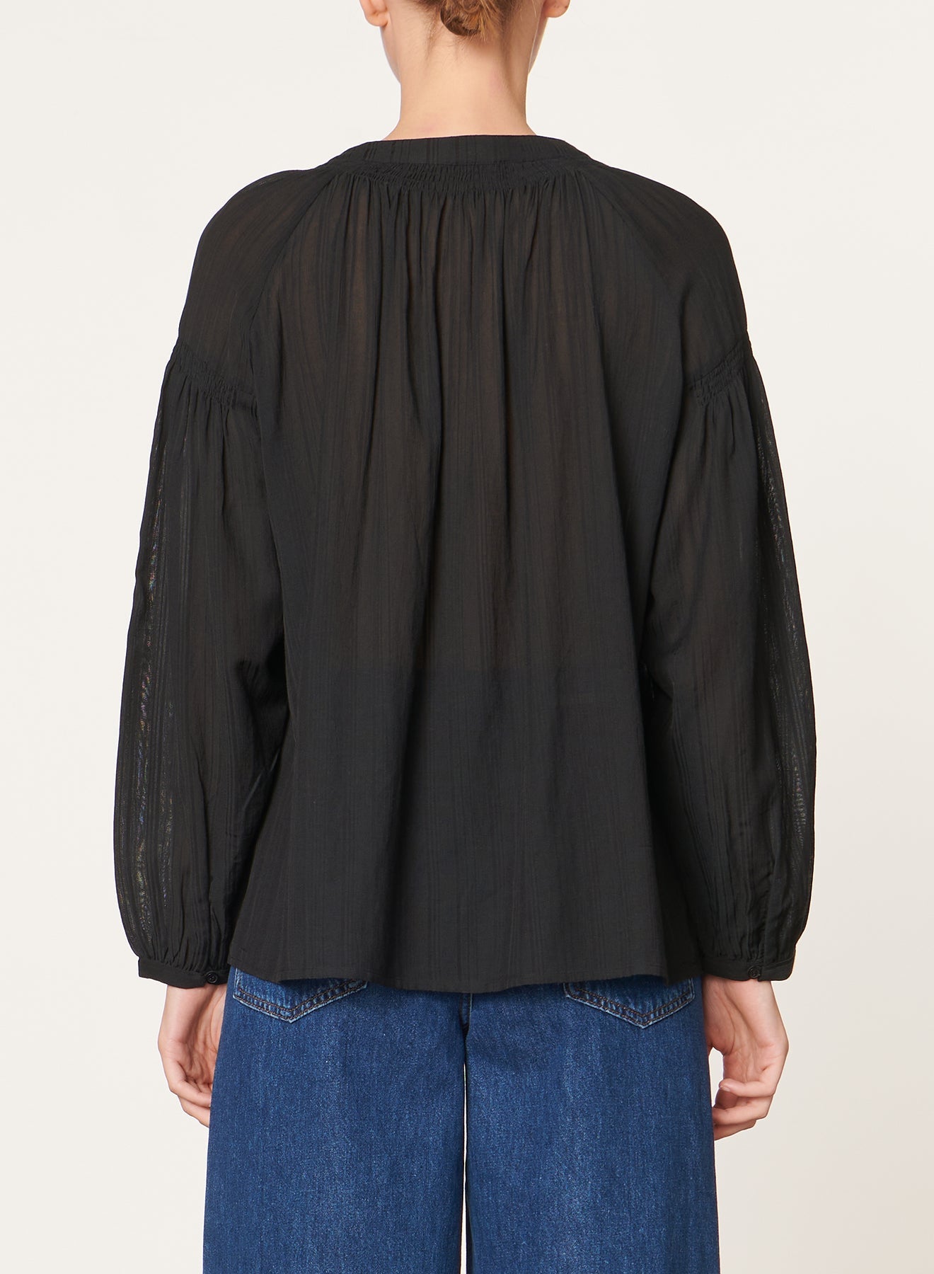 Blouse à col rond Nipoa - Noir