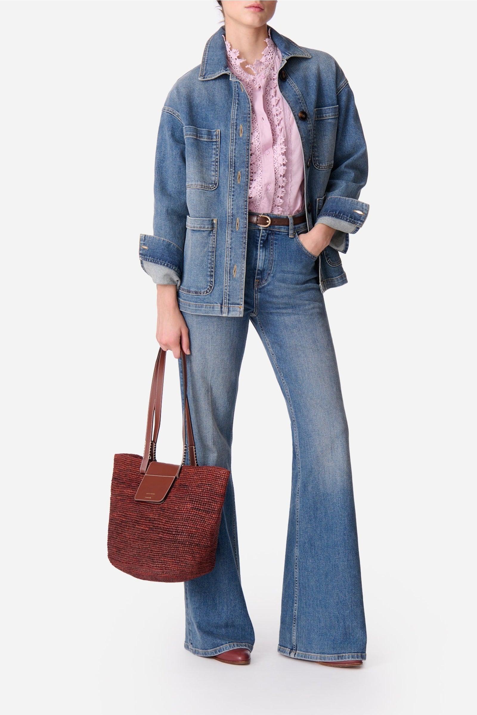 Veste Neli en denim - Bleu Gris