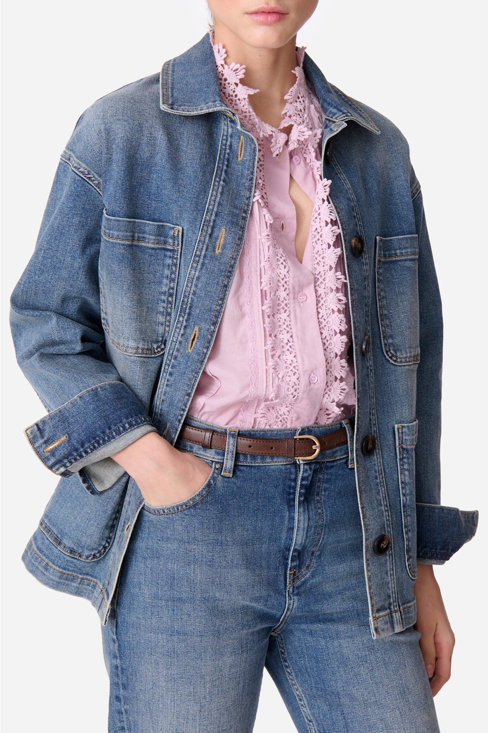 Veste Neli en denim - Bleu Gris