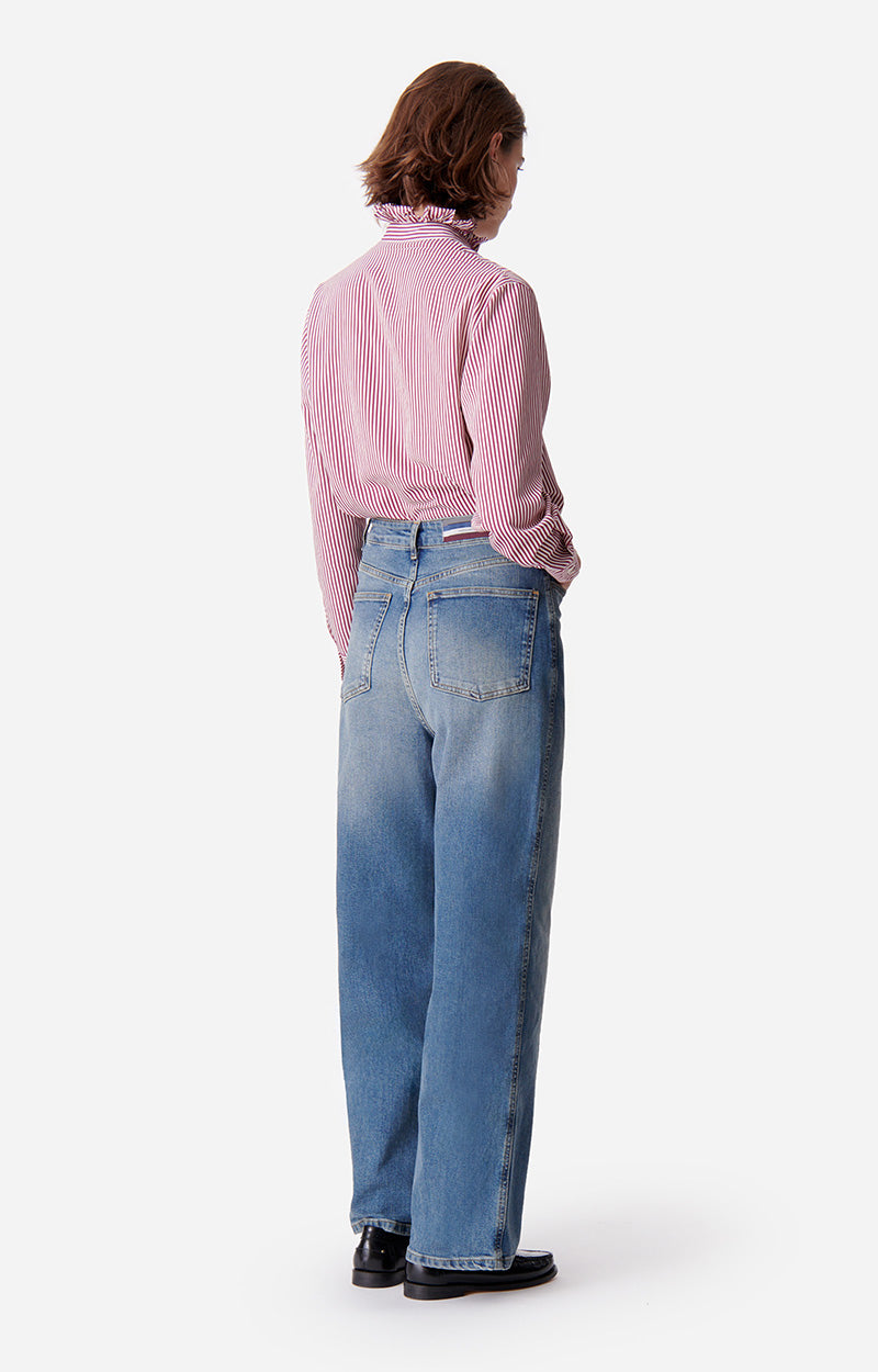 Pantalon Dom en denim - Bleu Gris