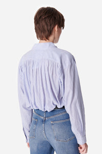 Calvin cotton blouse - White & Blue
