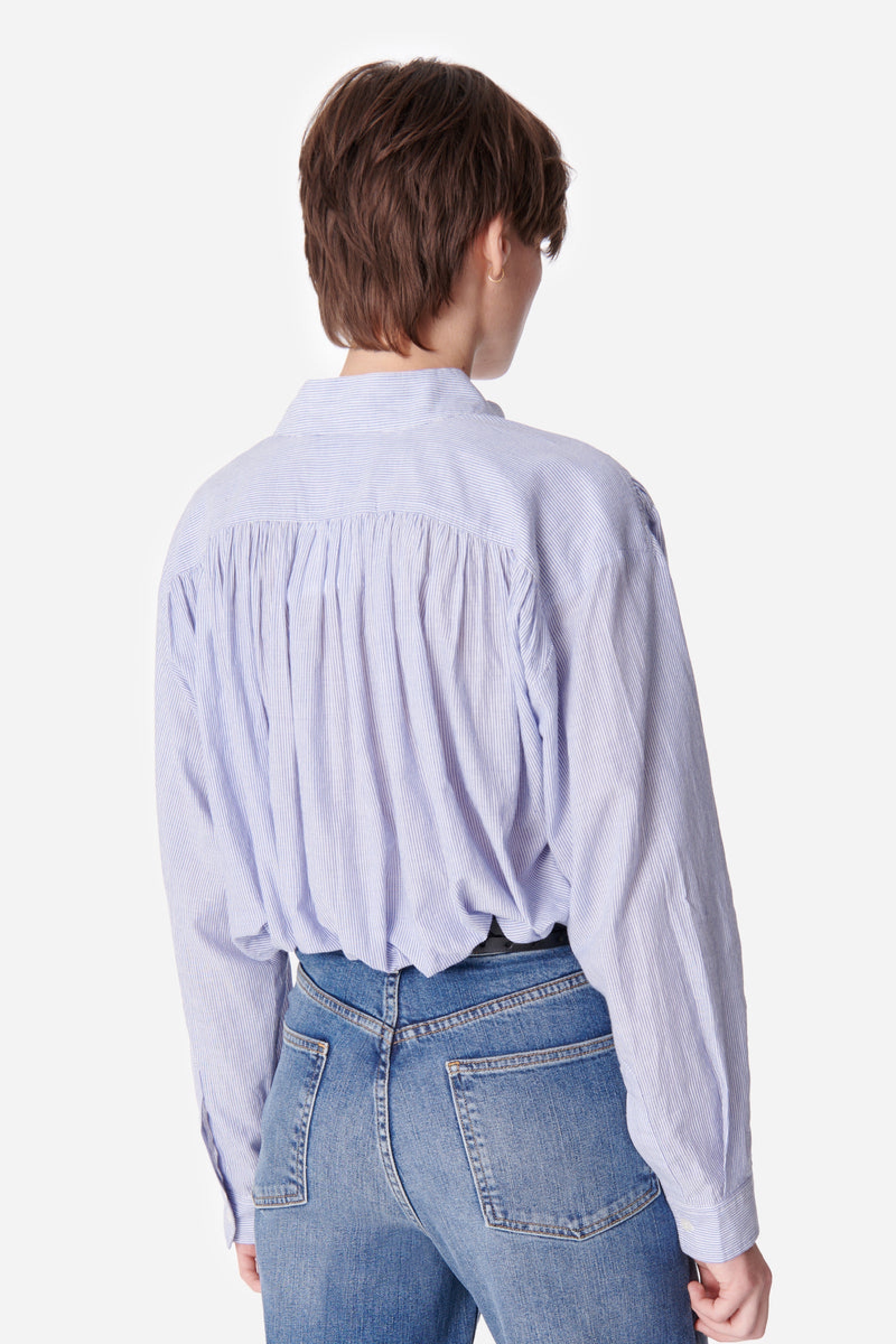 Calvin cotton blouse - White & Blue
