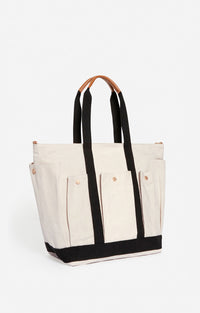 70 QTY NEW // ECRU/NOIR / Cabas L Multipoches - ECRU/NOIR