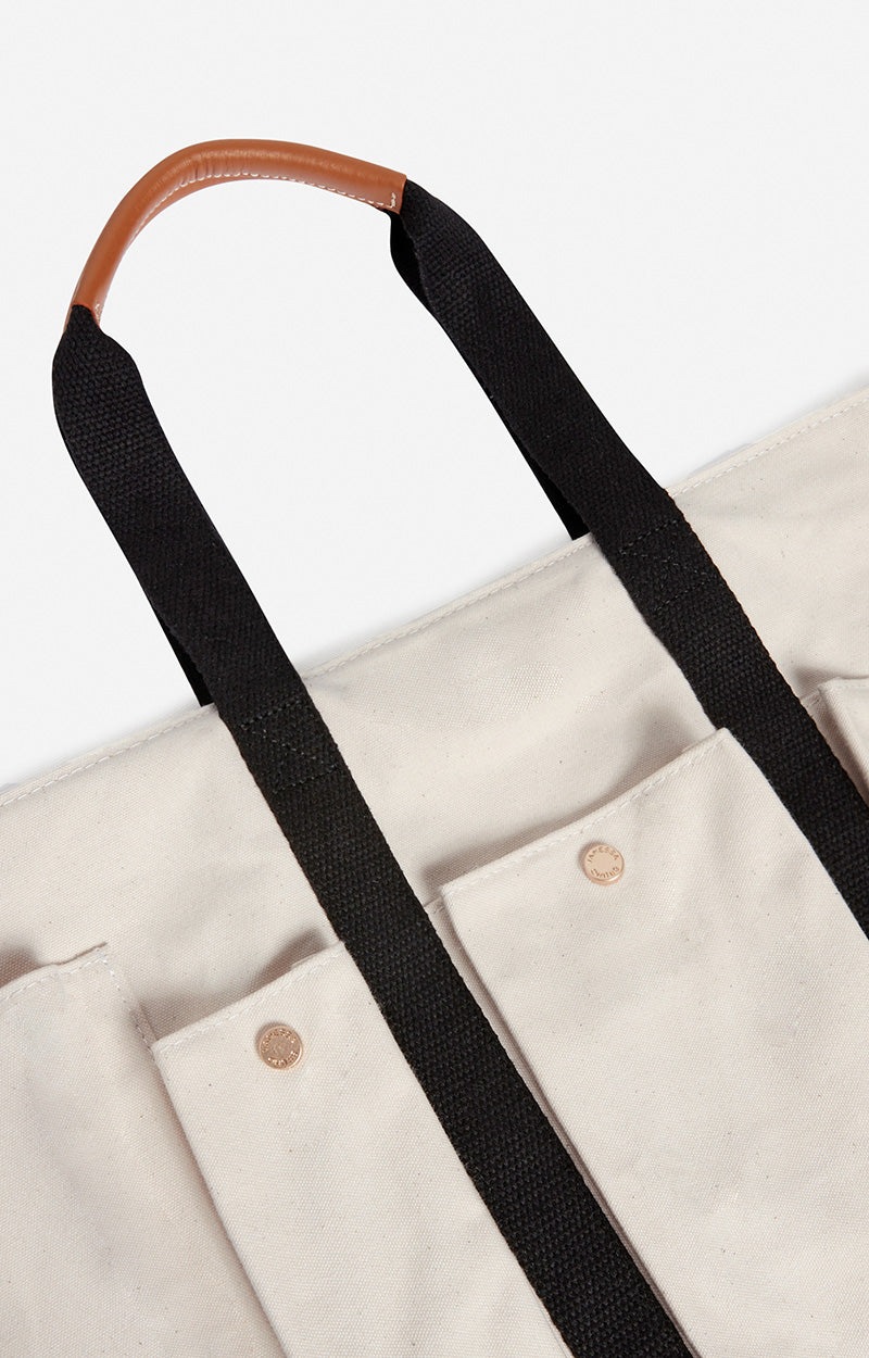 70 QTY NEW // ECRU/NOIR / Cabas L Multipoches - ECRU/NOIR