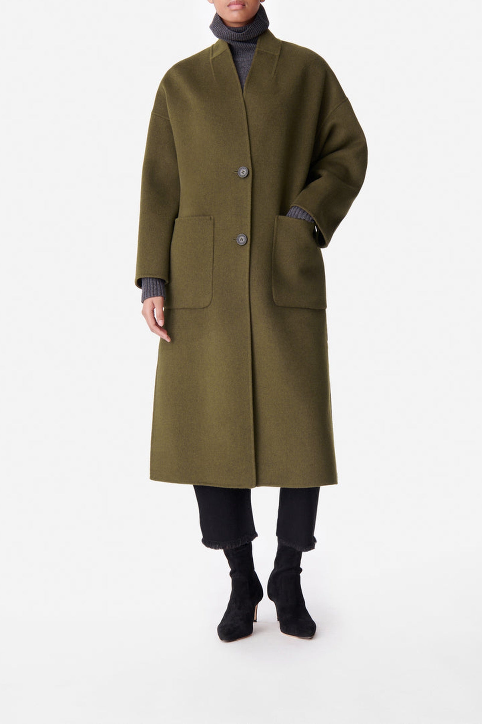 RECO : 290 // Manteau Bachir en laine - Militaire