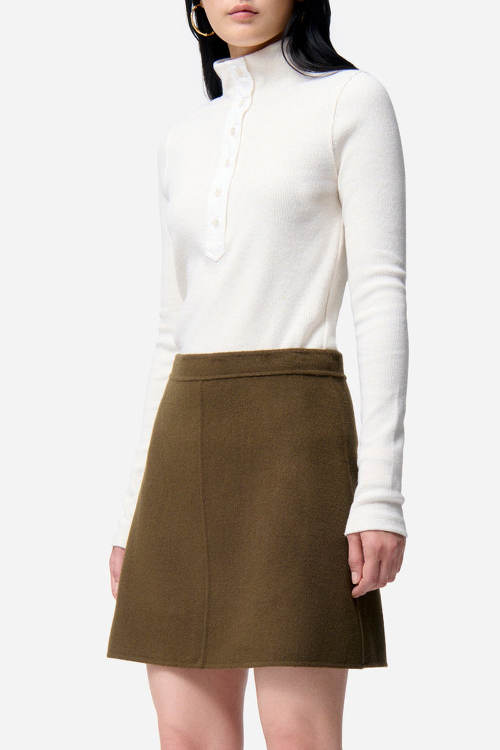 RECO : 95 // Jupe Juna en laine - Militaire