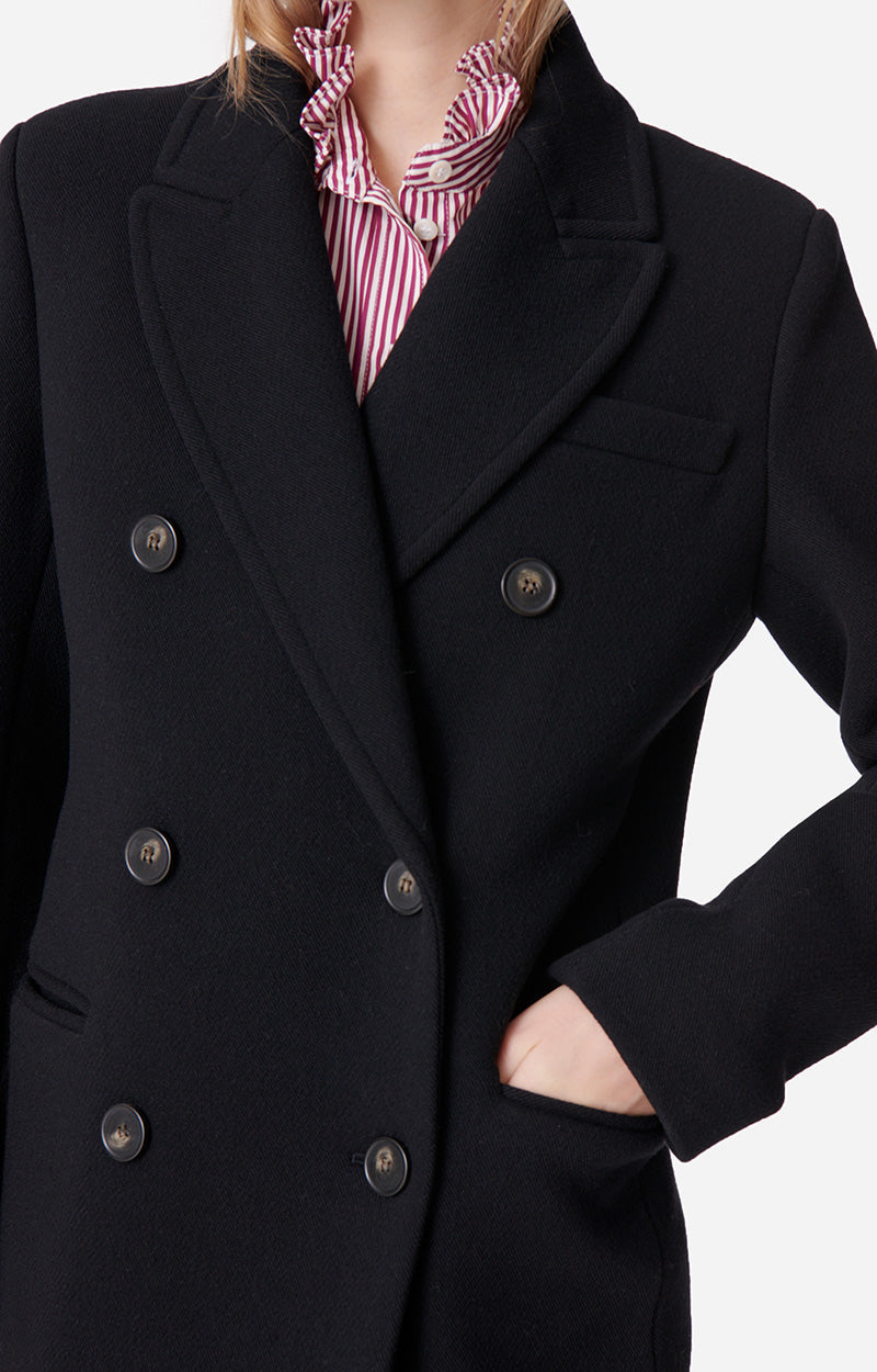 Manteau Dionysos en laine - Noir