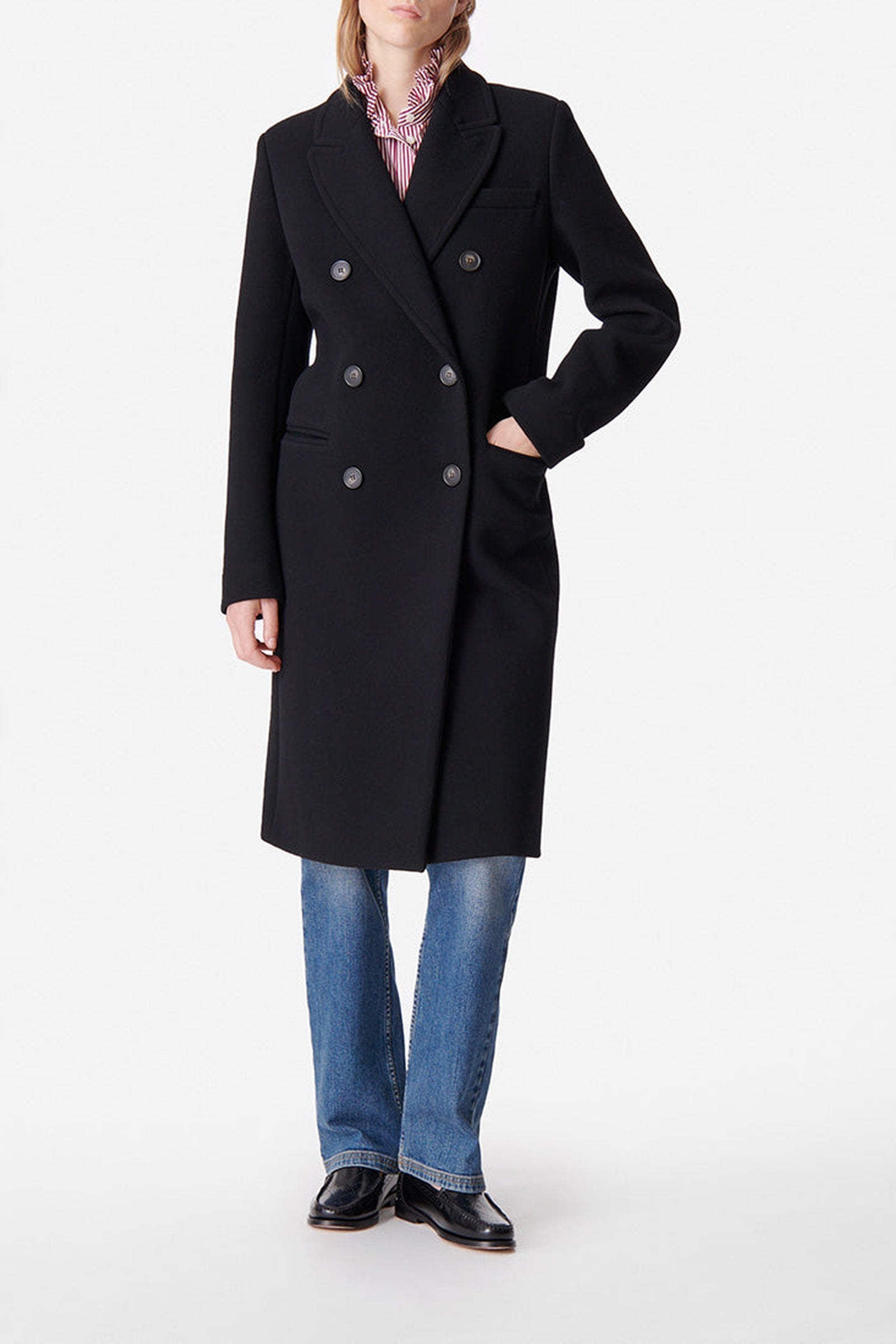 Manteau Dionysos en laine - Noir
