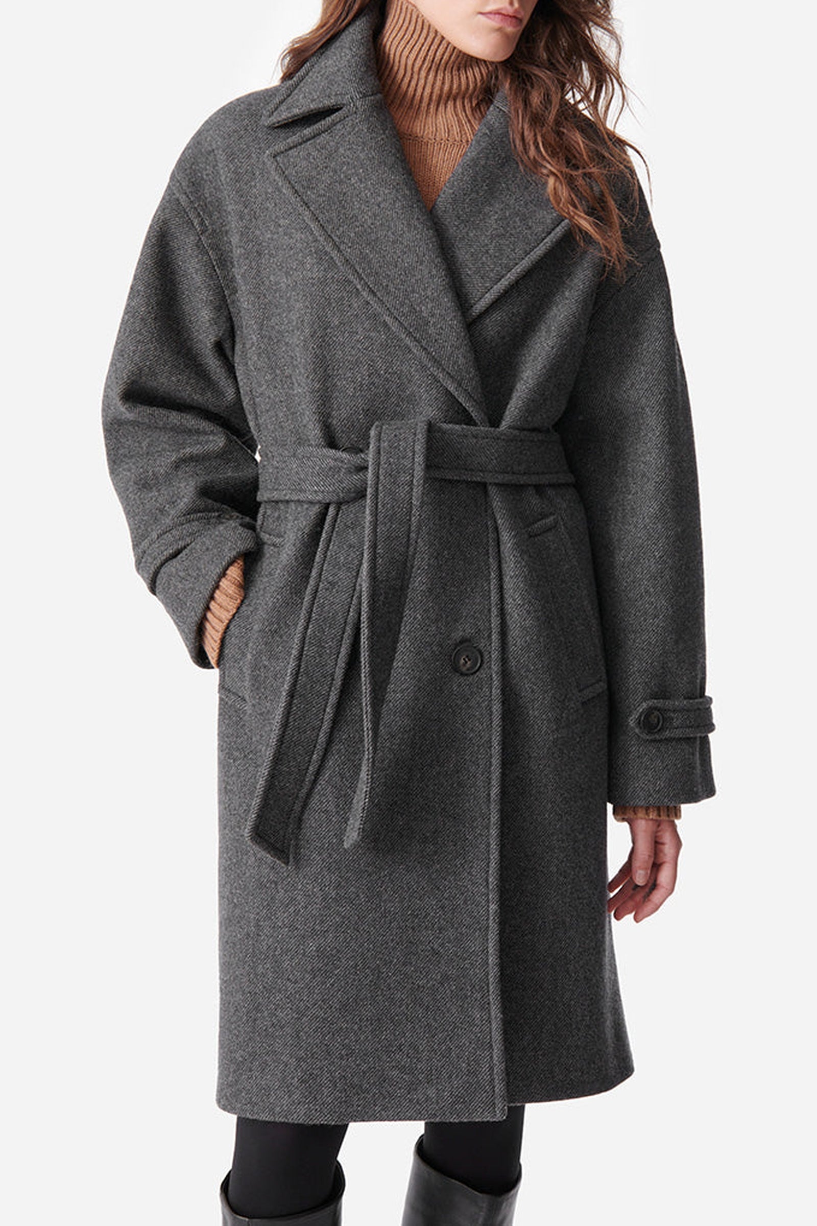 Manteau Cecil en laine - Anthracite