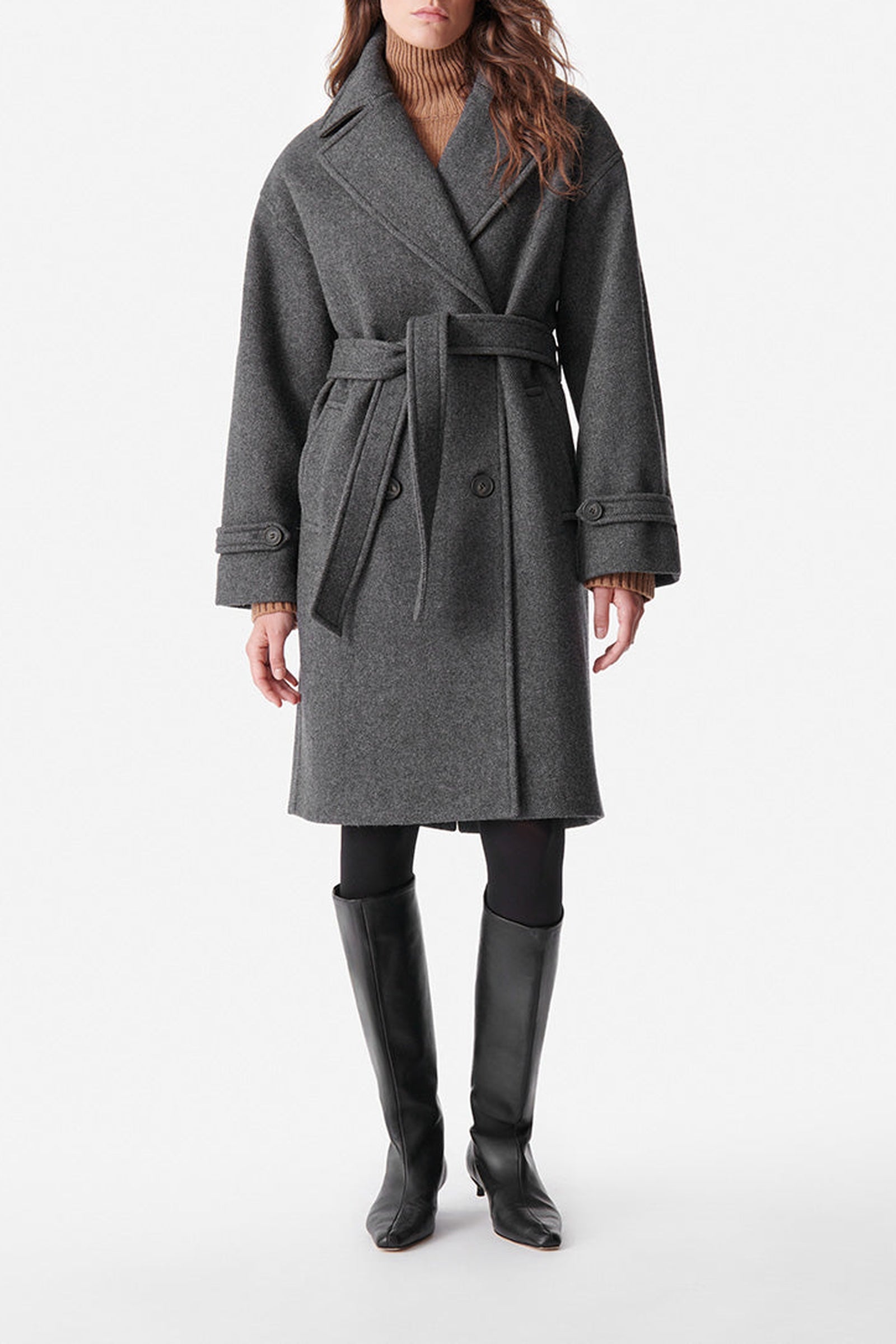 Manteau Cecil en laine - Anthracite