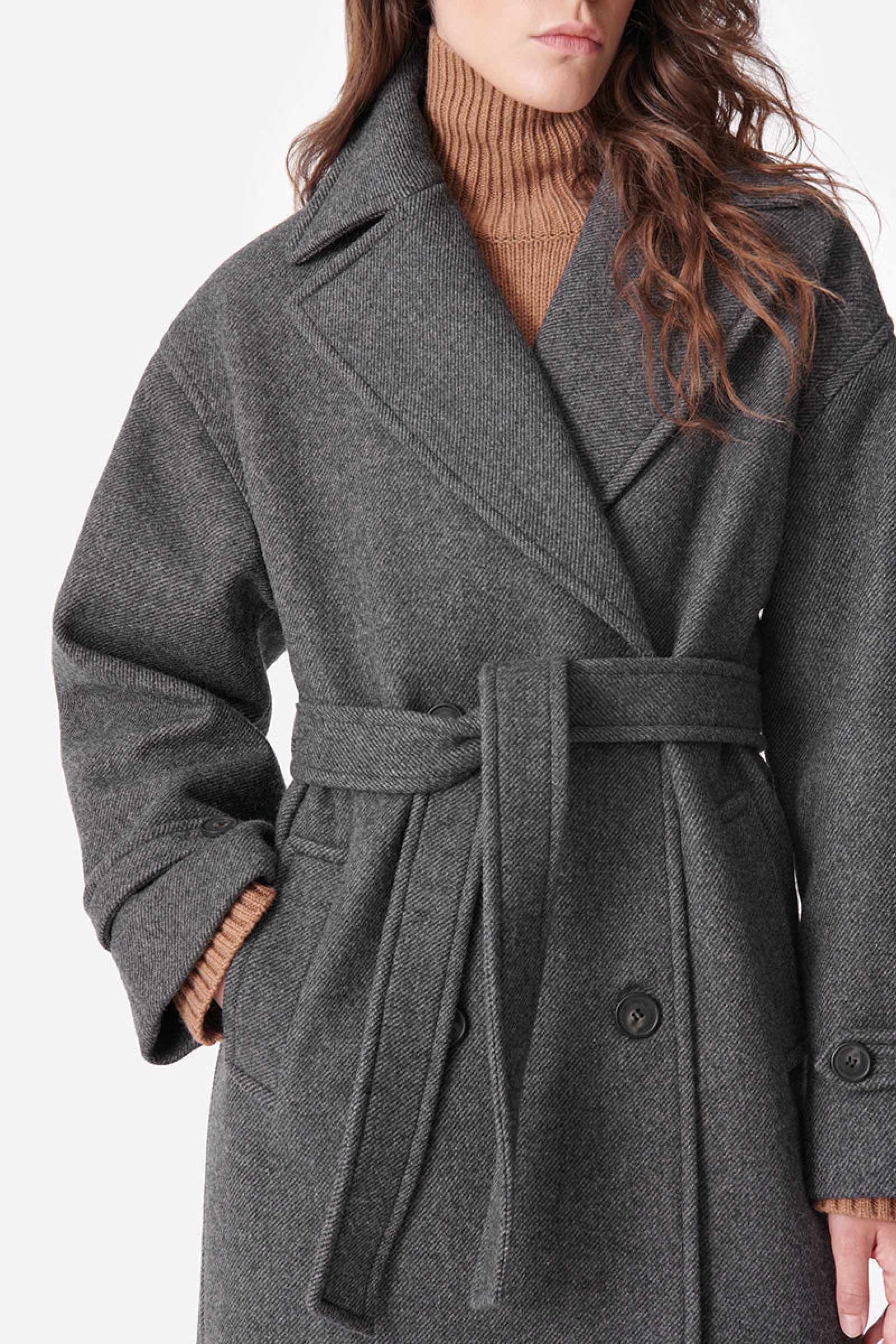 Manteau Cecil en laine - Anthracite