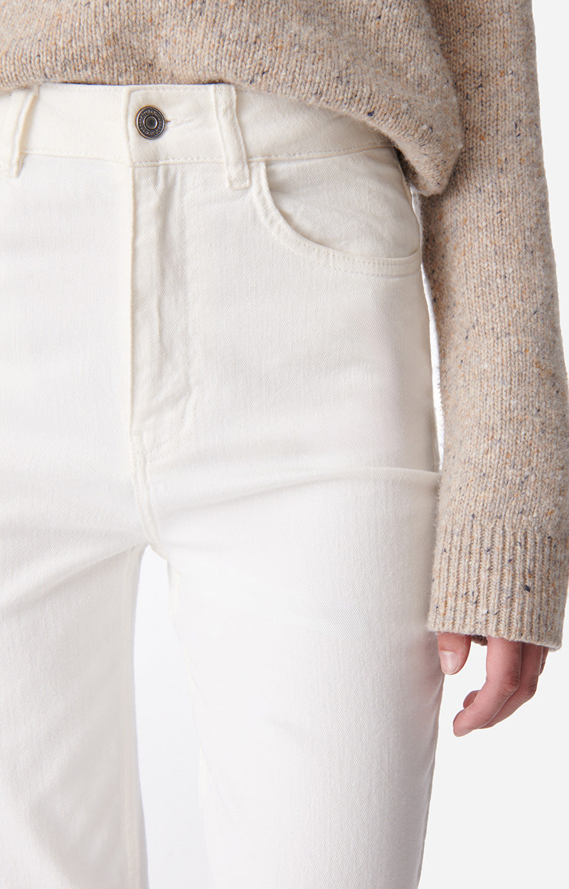 Pantalon cropped Og en denim - Craie