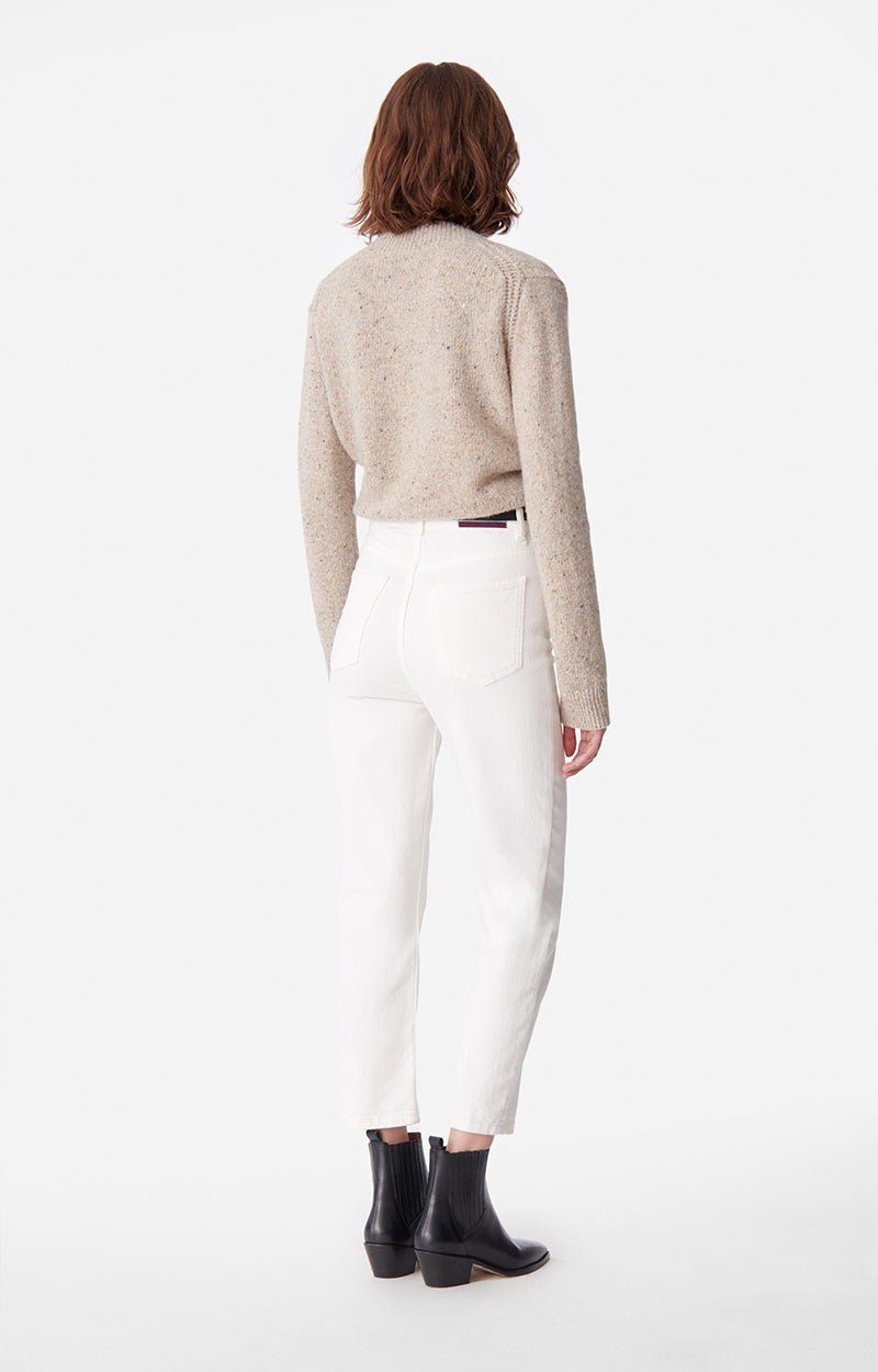 Pantalon cropped Og en denim - Craie