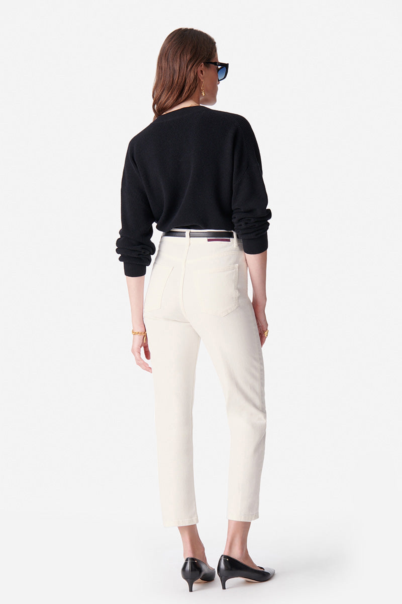 Pantalon cropped Og en denim - Naturel