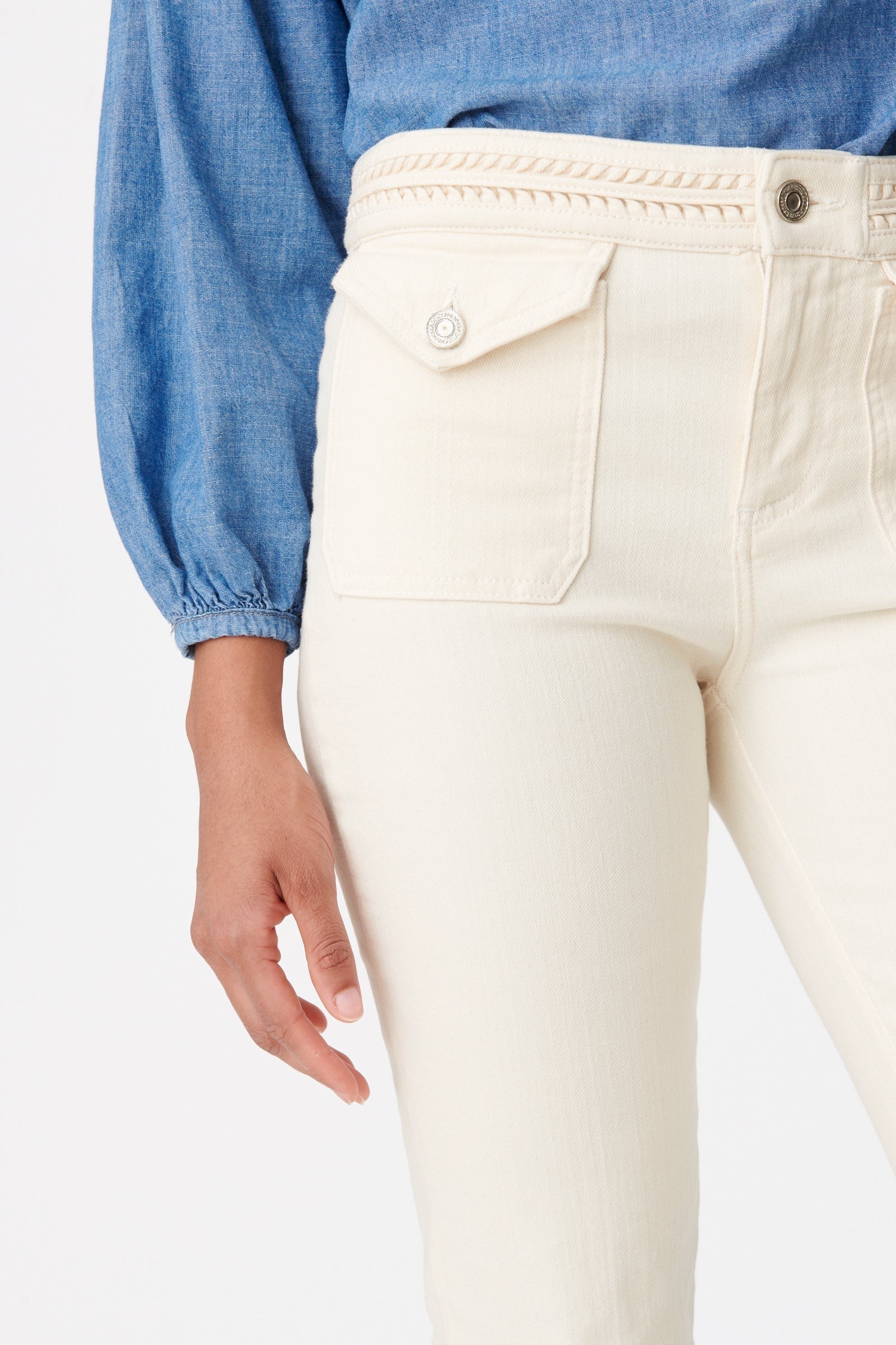 Pantalon bootcut Nano en denim - Naturel
