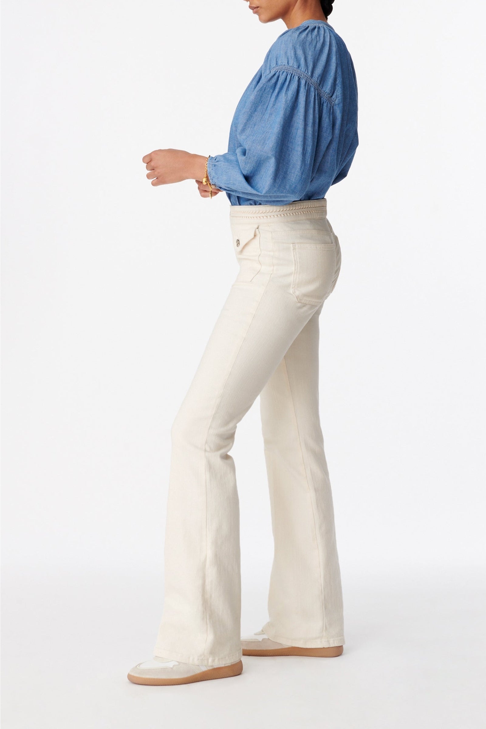 Pantalon bootcut Nano en denim - Naturel