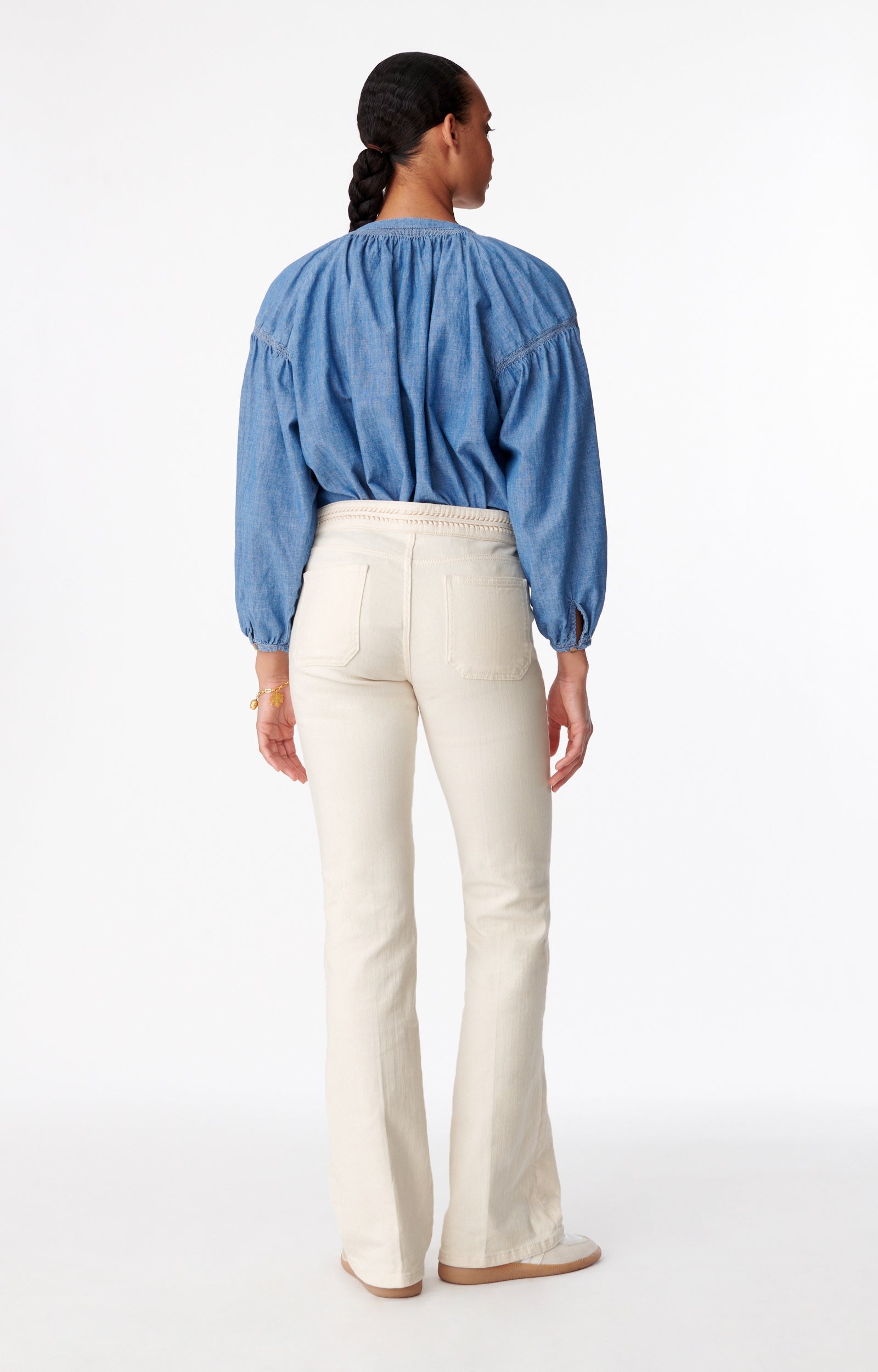 Pantalon bootcut Nano en denim - Naturel