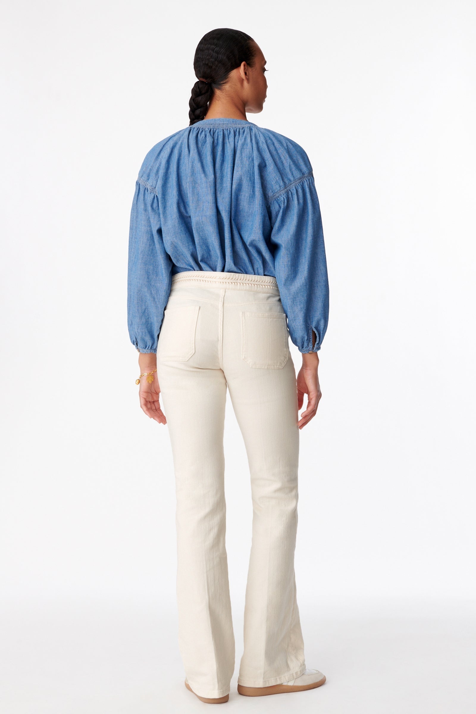 Pantalon bootcut Nano en denim - Naturel