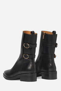 Leather ankle boots, size 45 - Black