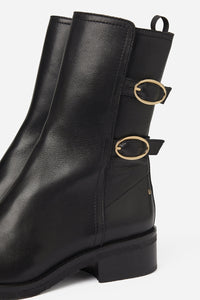 Leather ankle boots, size 45 - Black