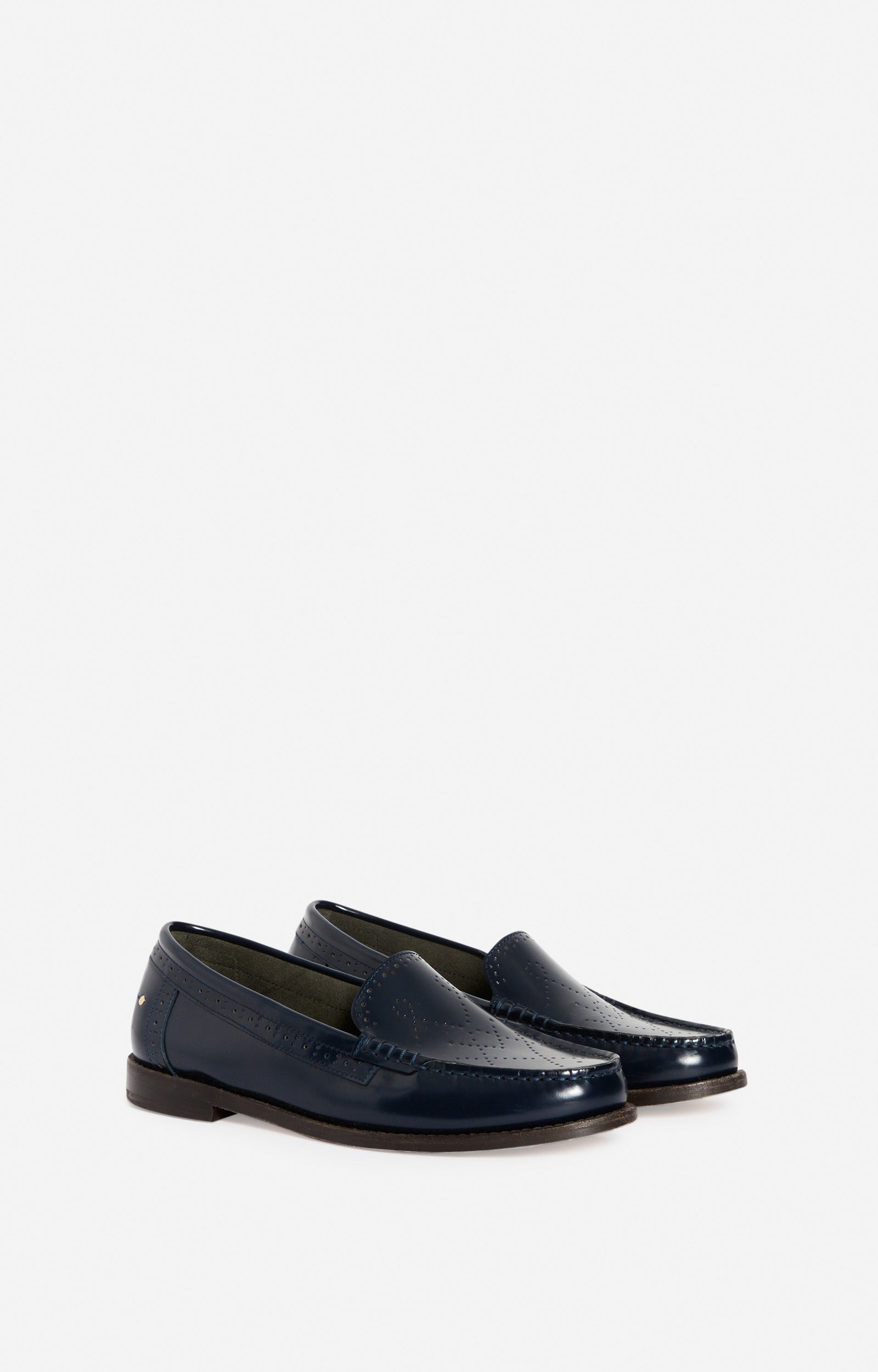 13 QTY RELIQUAT 120 // MARINE / Mocassins En Cuir À Tannage Végétal - MARINE