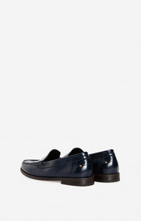13 QTY RELIQUAT 120 // MARINE / Mocassins En Cuir À Tannage Végétal - MARINE