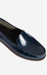 13 QTY RELIQUAT 120 // MARINE / Mocassins En Cuir À Tannage Végétal - MARINE