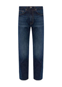 Denim trousers with twill stitching - Dark Blue Wash