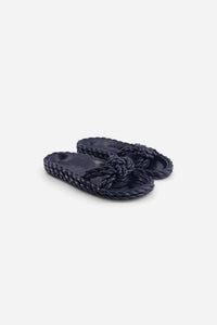 Sandales Milan pool à brides tressées en cuir - Navy