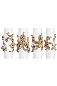 Set de 4 ronds de serviette Haas Monster en laiton - Or