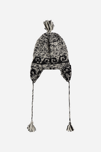 ZNOSTOCK_BLACK & IVORY HAT BEANIE - Black & Ivory