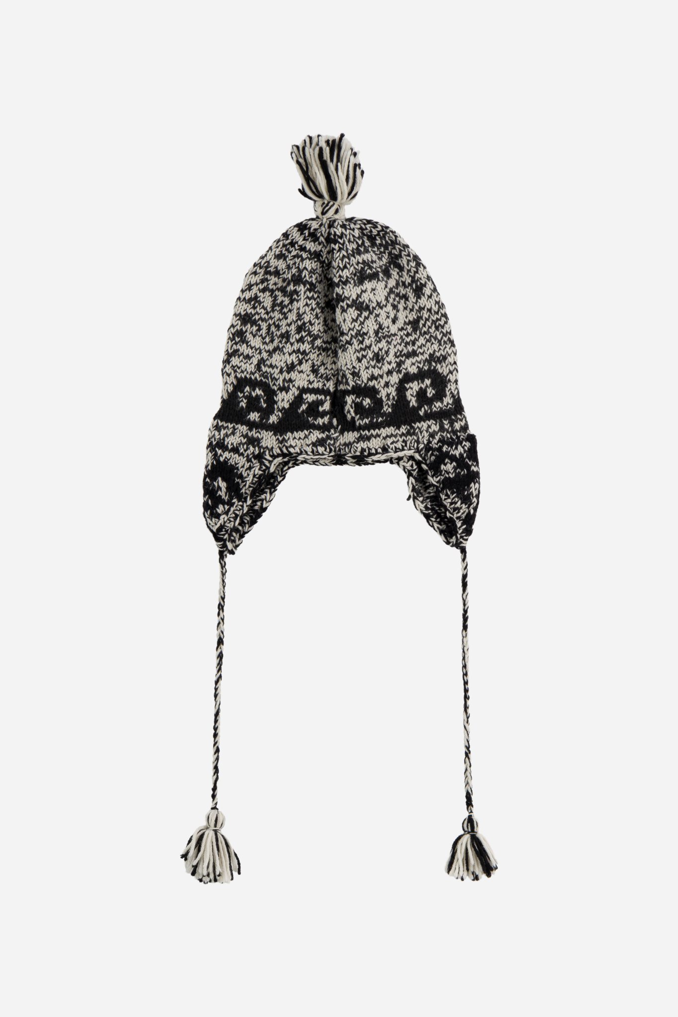 ZNOSTOCK_BLACK & IVORY HAT BEANIE - Black & Ivory