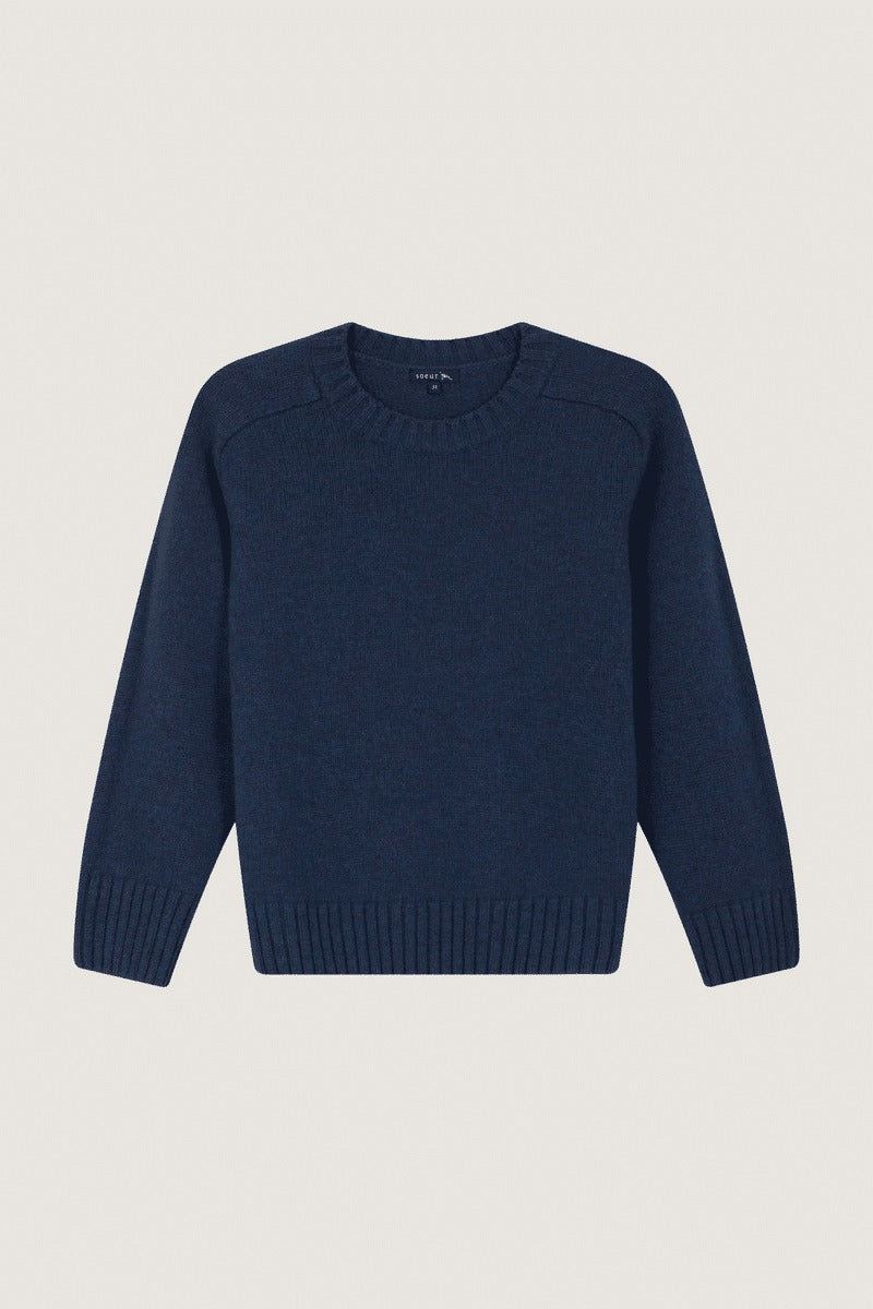 BLEU CHINE _ Pull Envie en laine - Bleu chine