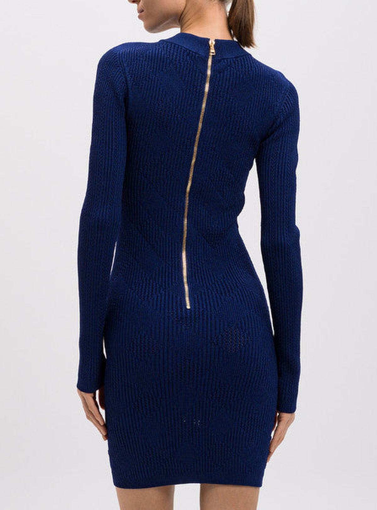 Robe courte 3 boutons vichy - Bleu Nuit