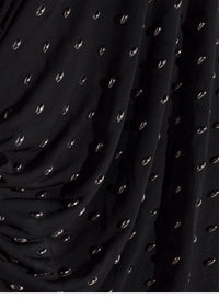 BLACK // black embellished ruched dress