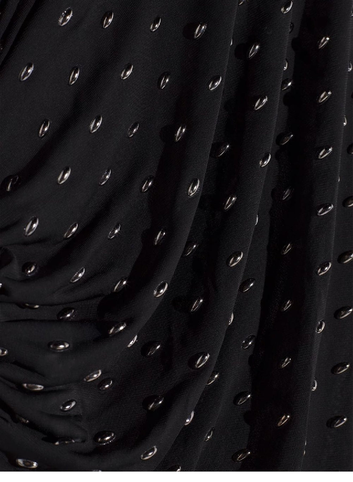 BLACK // black embellished ruched dress
