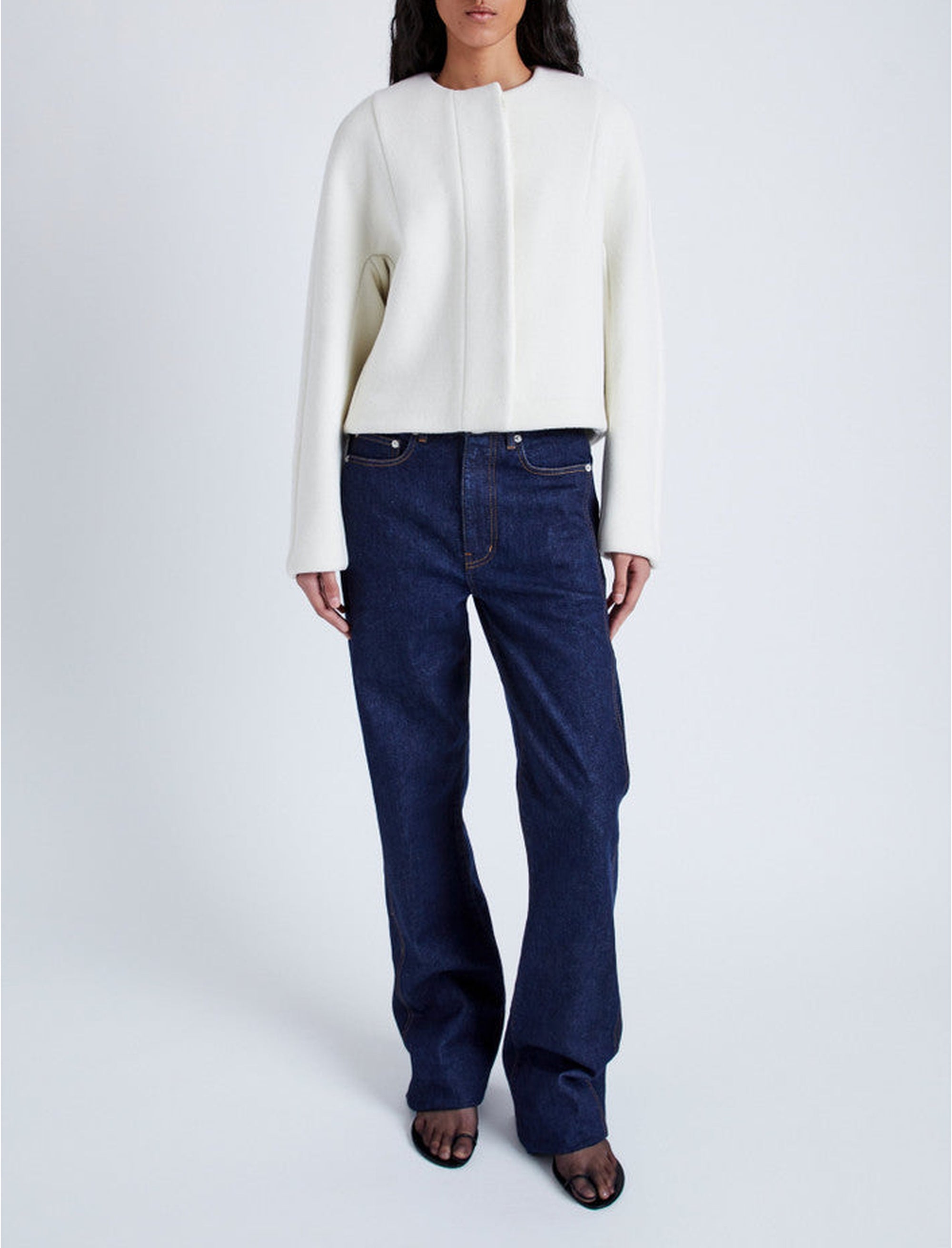 Veste courte Mona en laine - Ecru