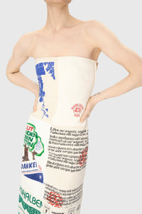 Regenerated Tote Bags Bustier Dress - Écru