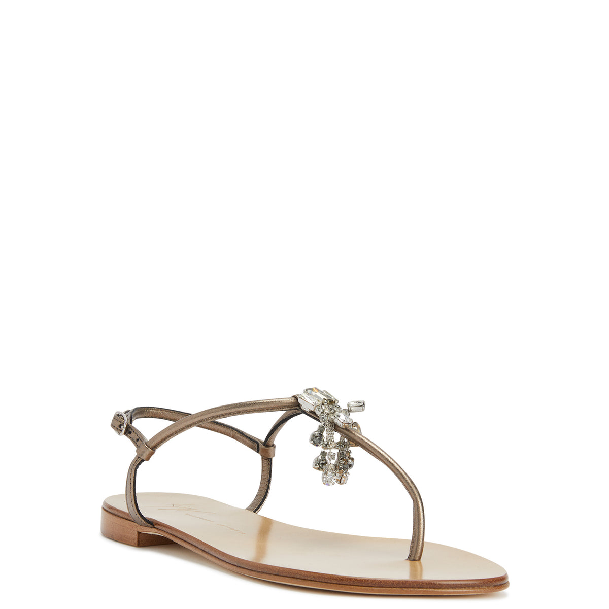 Sandales plates Glenda en cuir - Doré