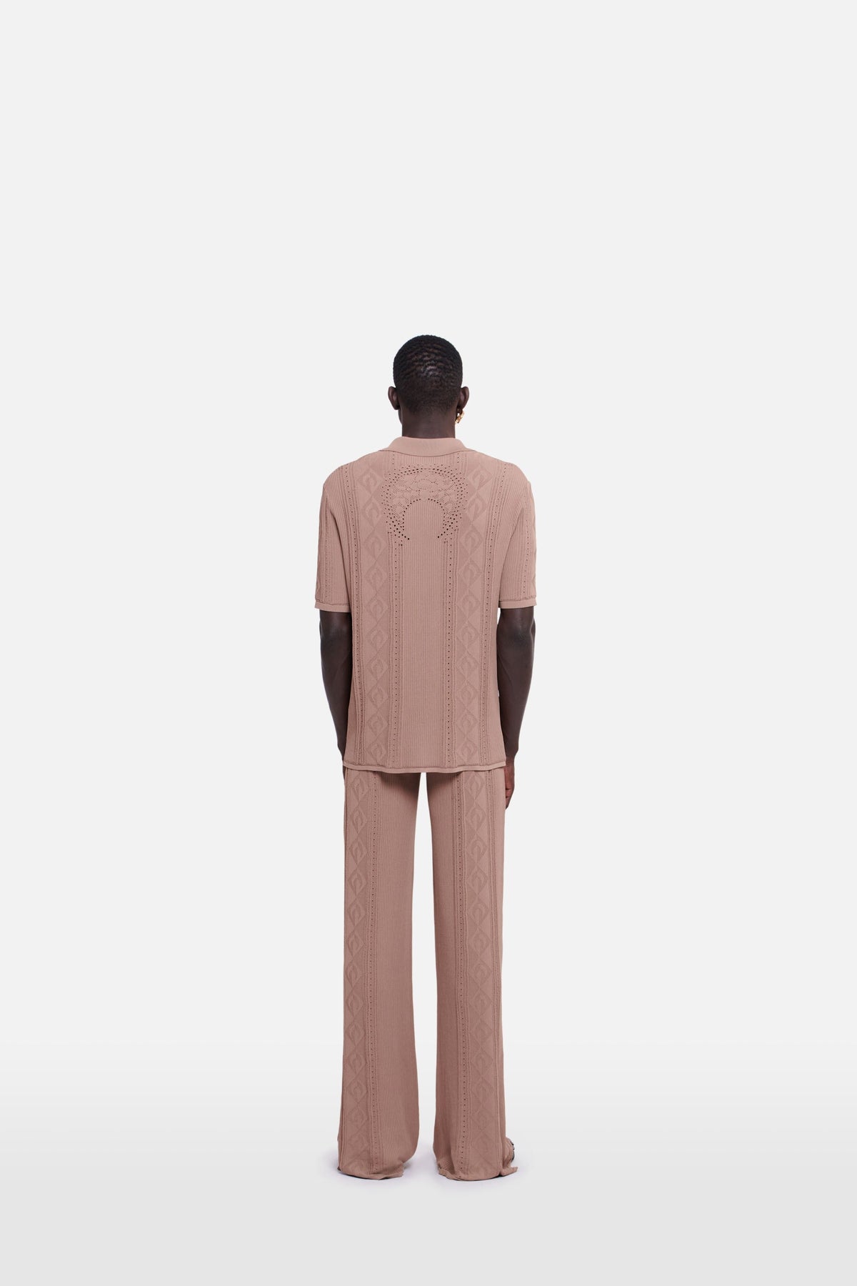 Pantalon tricoté en pointelle unisex - Beige