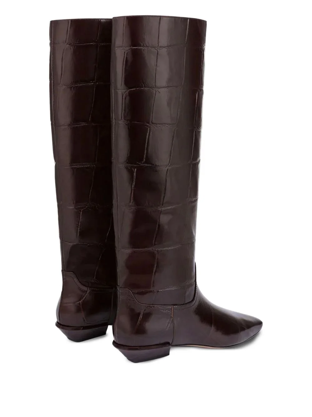 Bottes Bettina en cuir embossé - Ebano