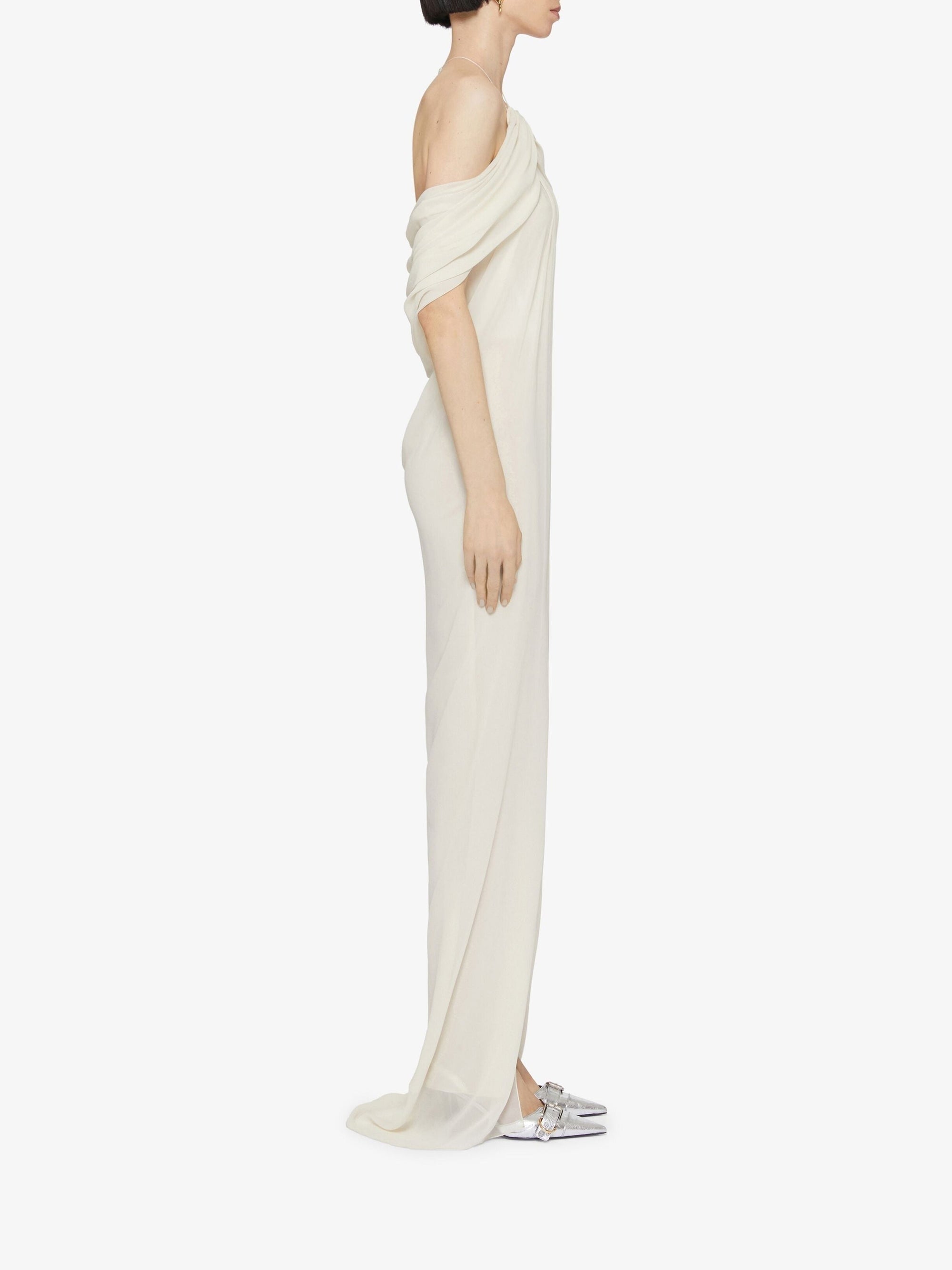 KNOT LONG DRESS WITH BACK DRAPPED