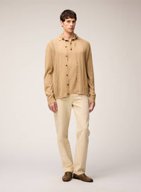 CAMEL MIX STITCHES KNIT CARDIGAN