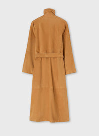 CORN SCARF DETAIL SUEDE TRENCH