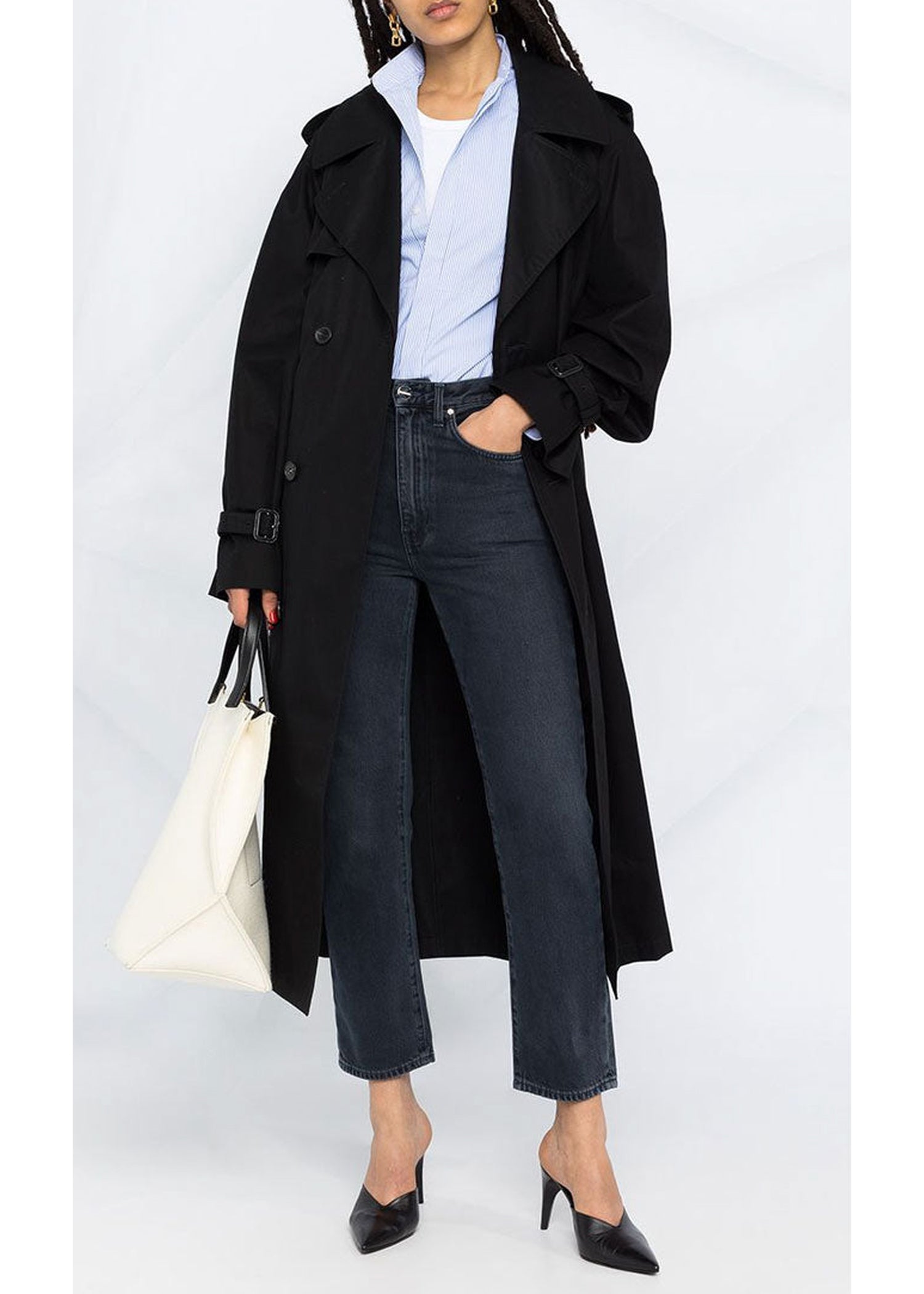 Pantalon coupe régulière en denim - Vintage Black