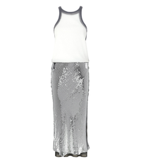 Midi dress - White/silver