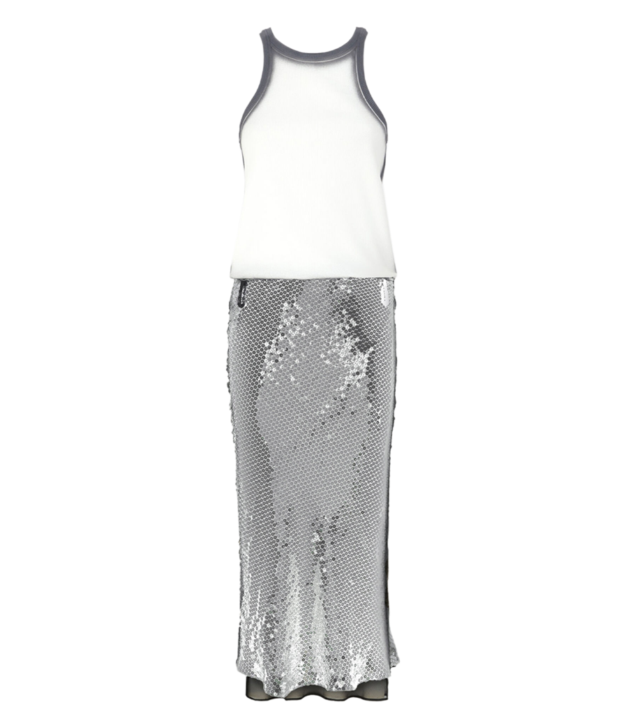Midi dress - White/silver
