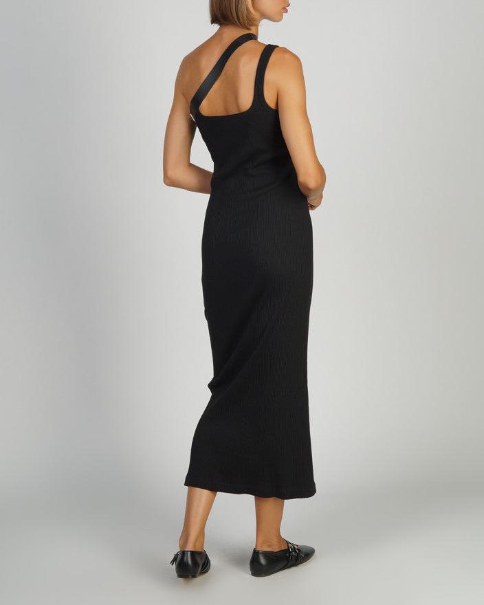 32pcs RELIQUAT 170€ / Robe strap biais 90's côtelé - Black